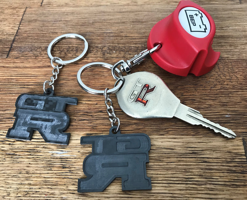 GTR Real Carbon Keyring #4 - Double Sided Carbon - RAW