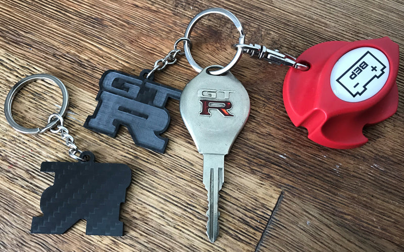 GTR Real Carbon Keyring #3 - Single Sided Carbon RAW